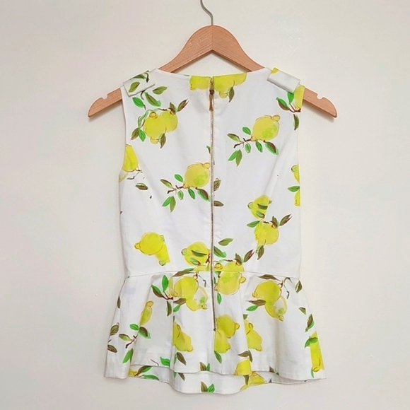 Kate spade peplum lemon sleeveless top - Picture 4 of 9